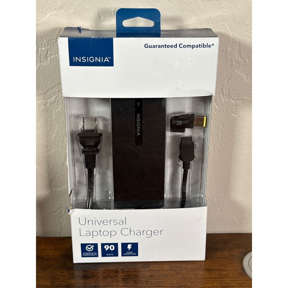 Insignia 90W Universal Laptop Charger Black NS-PWLC591 with Multiple Tips 10.2ft